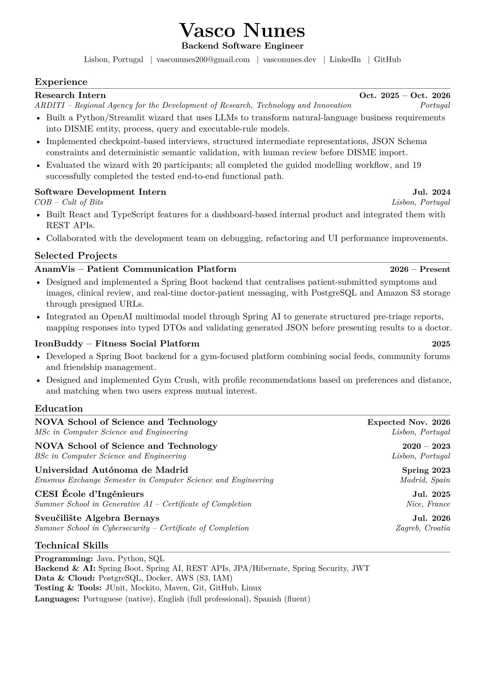 Vasco Nunes CV