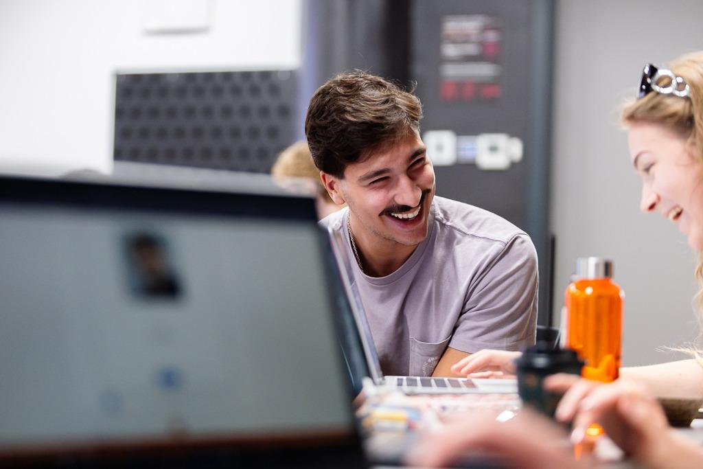 Participants working during the Cybersecurity Summer School